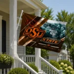 Oklahoma State Cowboys House Flag Customized Diagonal Stripes Orange Best Selling