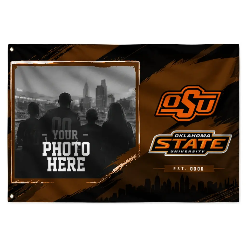 Oklahoma State Cowboys House Flag Personalized Framed Photo Orange Black Best Selling Oklahoma State Cowboys House Flag Personalized Framed Photo Orange Black Best Selling
