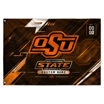 Oklahoma State Cowboys House Flag Personalized Speed Slashes Orange Best Selling
