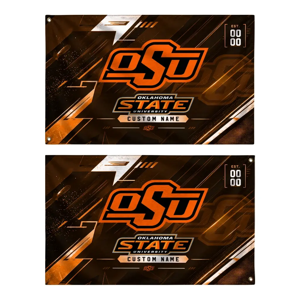 Oklahoma State Cowboys House Flag Personalized Speed Slashes Orange Fashion Forward Oklahoma State Cowboys House Flag Personalized Speed Slashes Orange Fashion Forward