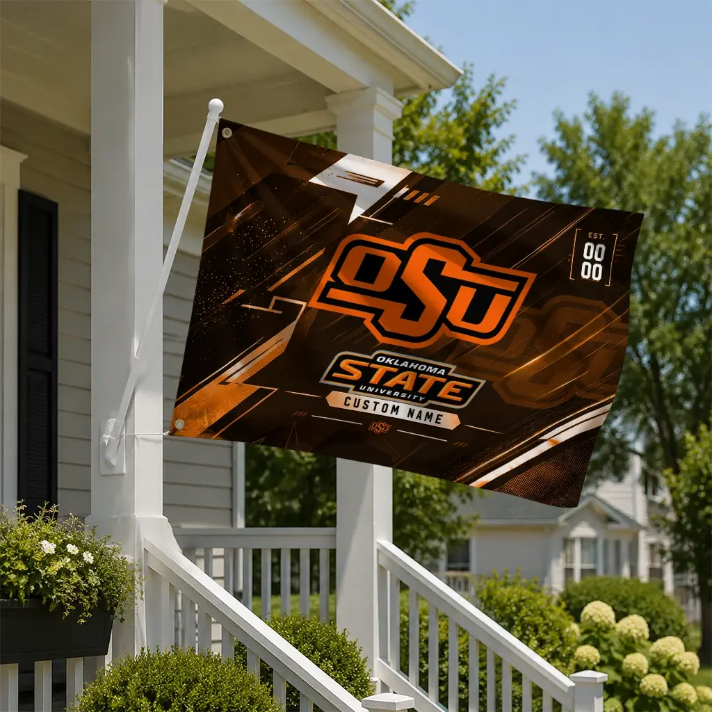 Oklahoma State Cowboys House Flag Personalized Speed Slashes Orange New Arrival Oklahoma State Cowboys House Flag Personalized Speed Slashes Orange New Arrival