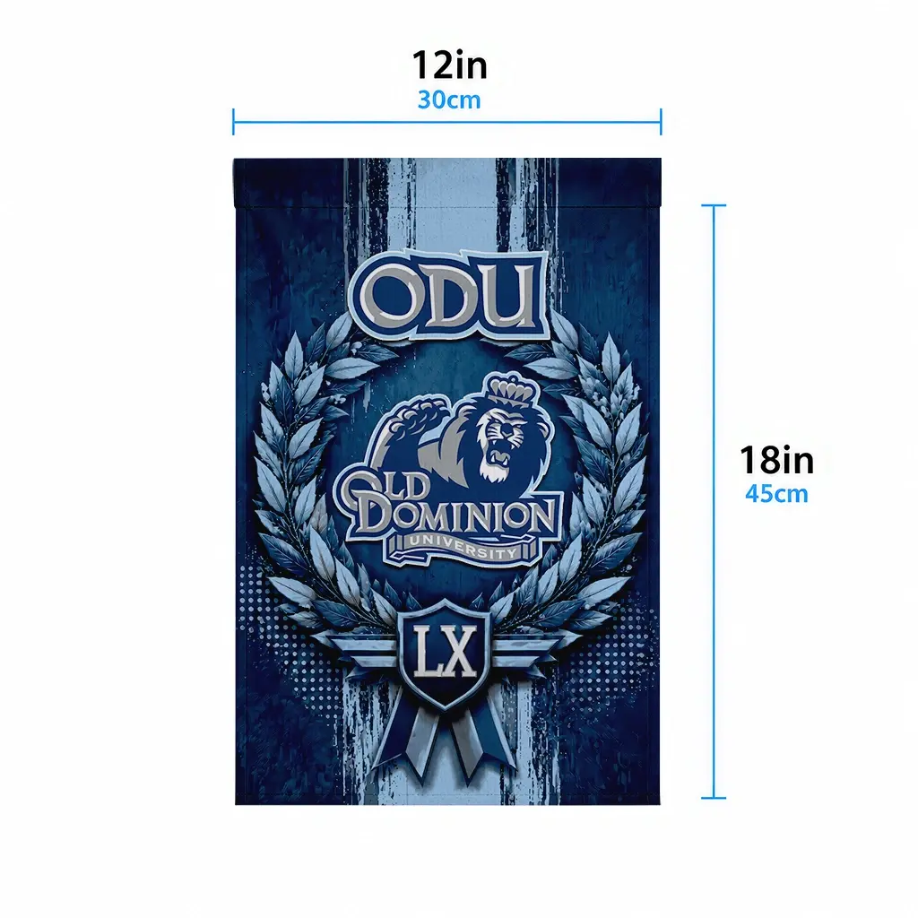 Old Dominion Monarchs Garden Flag Custom Laurel Wreath Blue High Quality Old Dominion Monarchs Garden Flag Custom Laurel Wreath Blue High Quality