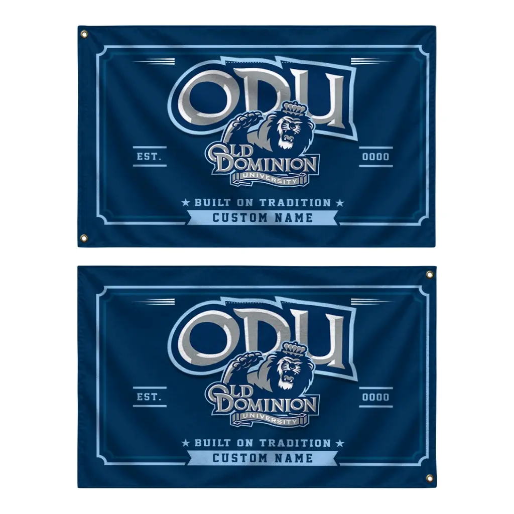 Old Dominion Monarchs House Flag Customized Ornate Border Blue Fashion Forward Old Dominion Monarchs House Flag Customized Ornate Border Blue Fashion Forward