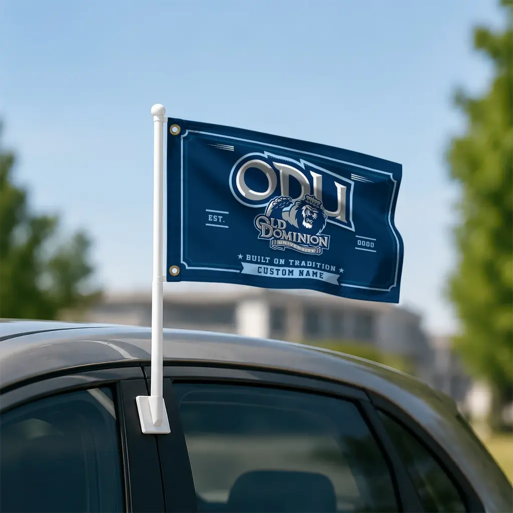 Old Dominion Monarchs House Flag Customized Ornate Border Blue Latest Model Old Dominion Monarchs House Flag Customized Ornate Border Blue Latest Model