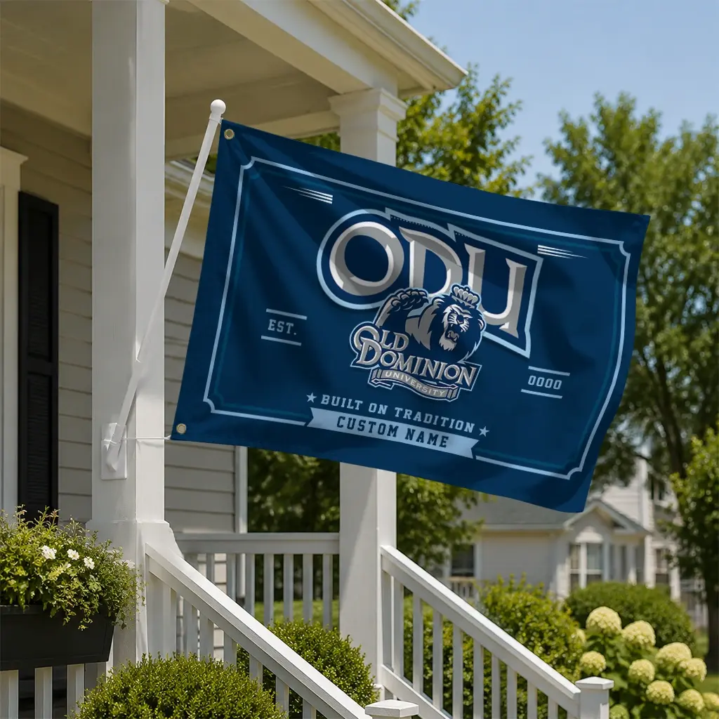 Old Dominion Monarchs House Flag Customized Ornate Border Blue New Arrival Old Dominion Monarchs House Flag Customized Ornate Border Blue New Arrival