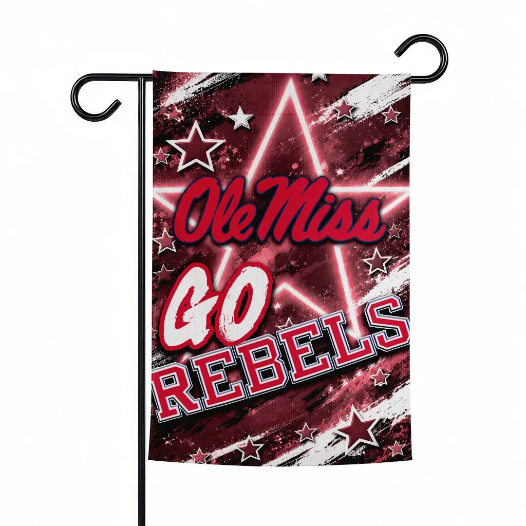 Ole Miss Rebels Garden Flag Custom Glowing Star Red Best Selling Ole Miss Rebels Garden Flag Custom Glowing Star Red Best Selling