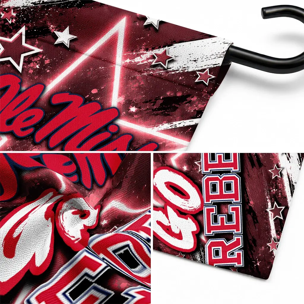 Ole Miss Rebels Garden Flag Custom Glowing Star Red Latest Model Ole Miss Rebels Garden Flag Custom Glowing Star Red Latest Model