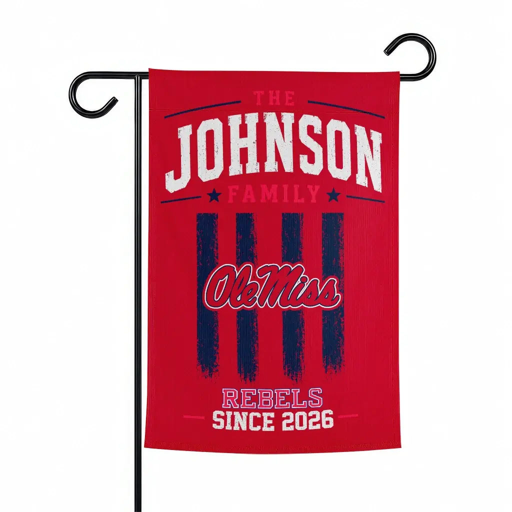 Ole Miss Rebels Garden Flag Customized Distressed Stripes Red Best Selling Ole Miss Rebels Garden Flag Customized Distressed Stripes Red Best Selling