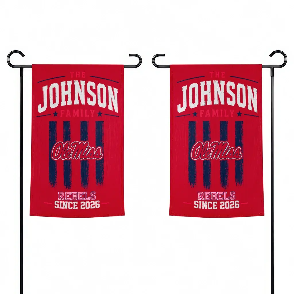 Ole Miss Rebels Garden Flag Customized Distressed Stripes Red Fashion Forward Ole Miss Rebels Garden Flag Customized Distressed Stripes Red Fashion Forward