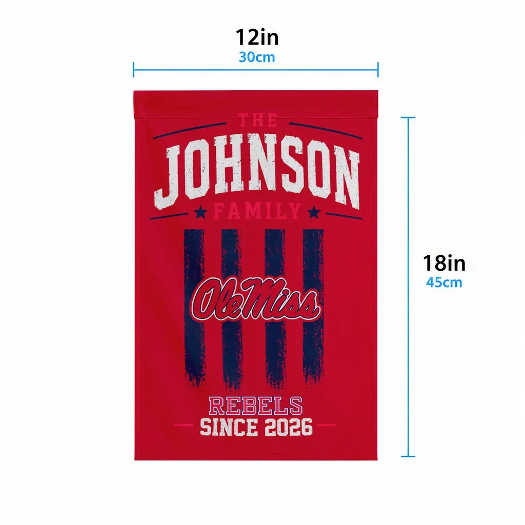 Ole Miss Rebels Garden Flag Customized Distressed Stripes Red High Quality Ole Miss Rebels Garden Flag Customized Distressed Stripes Red High Quality
