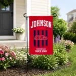 Ole Miss Rebels Garden Flag Customized Distressed Stripes Red Best Selling