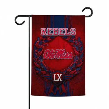 Ole Miss Rebels Garden Flag Customized Laurel Wreath Red Best Selling