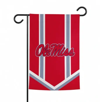 Ole Miss Rebels Garden Flag Personalized Chevron Stripes Red Best Selling
