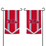 Ole Miss Rebels Garden Flag Personalized Chevron Stripes Red Best Selling