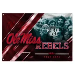Ole Miss Rebels House Flag Custom Diagonal Stripes Red Best Selling