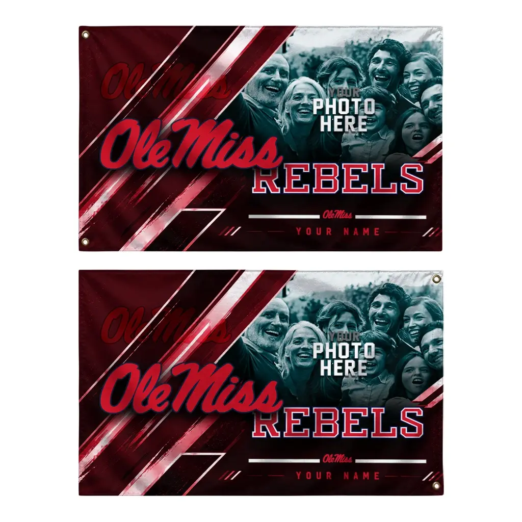 Ole Miss Rebels House Flag Custom Diagonal Stripes Red Fashion Forward Ole Miss Rebels House Flag Custom Diagonal Stripes Red Fashion Forward