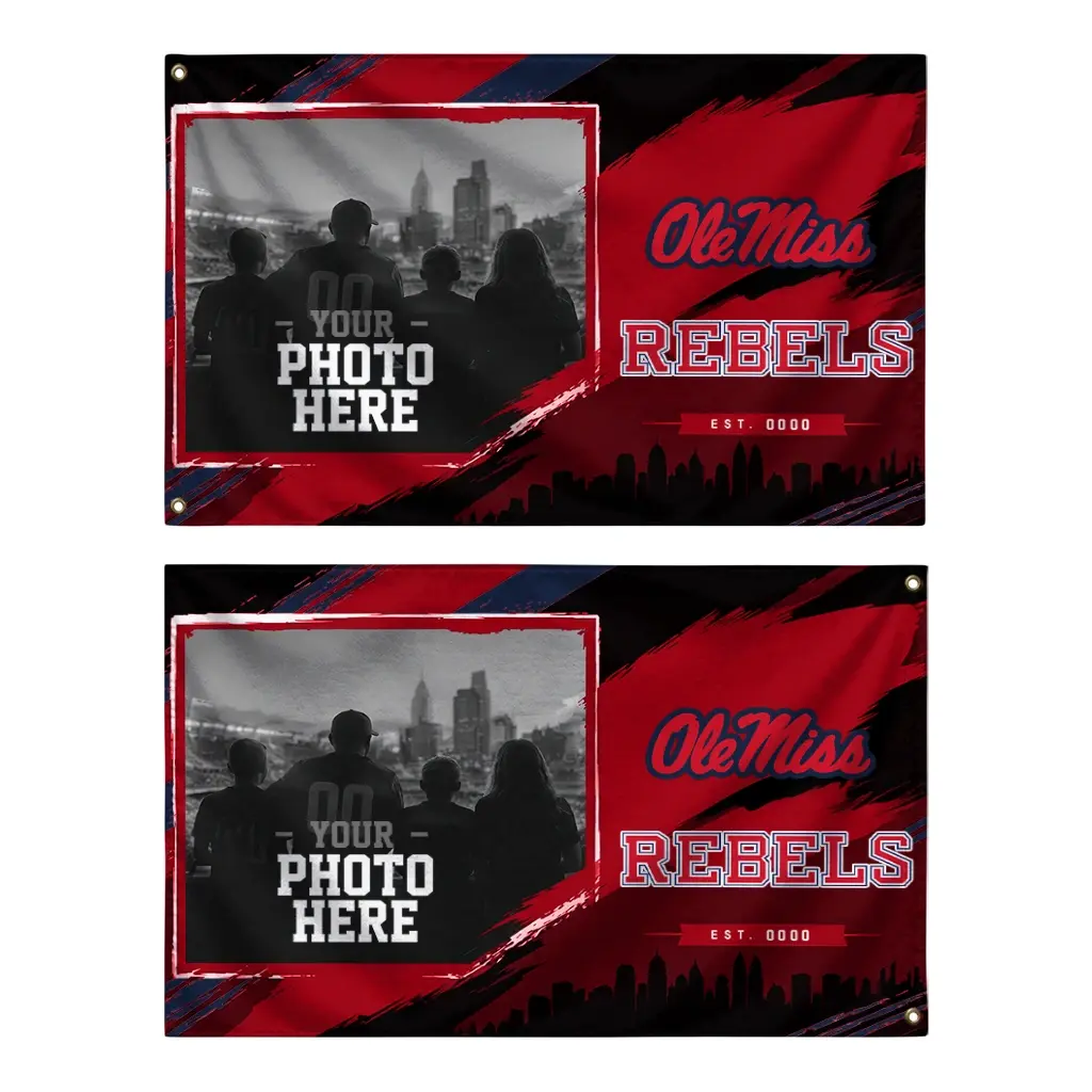 Ole Miss Rebels House Flag Customized Framed Photo Red Black Fashion Forward Ole Miss Rebels House Flag Customized Framed Photo Red Black Fashion Forward