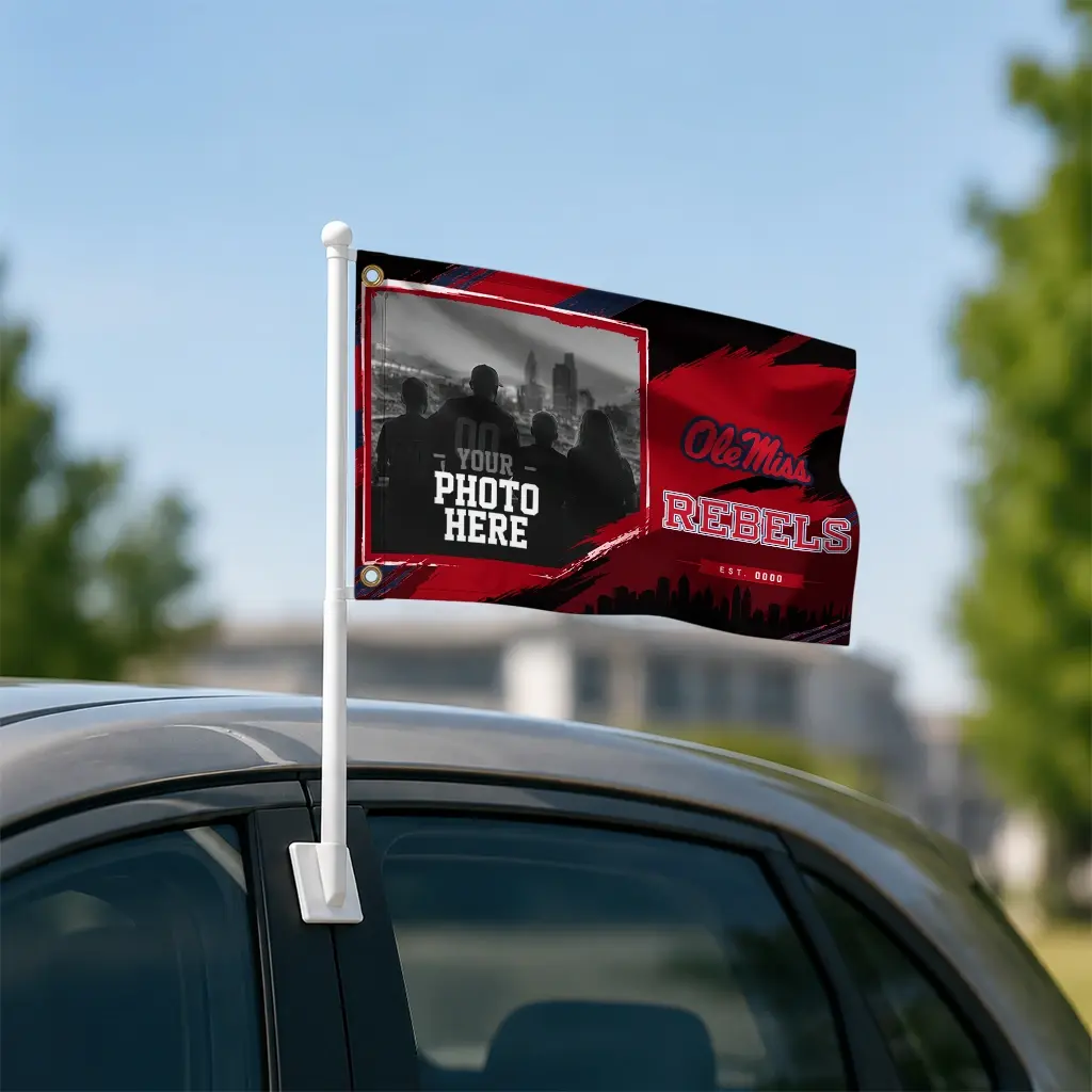 Ole Miss Rebels House Flag Customized Framed Photo Red Black Latest Model Ole Miss Rebels House Flag Customized Framed Photo Red Black Latest Model