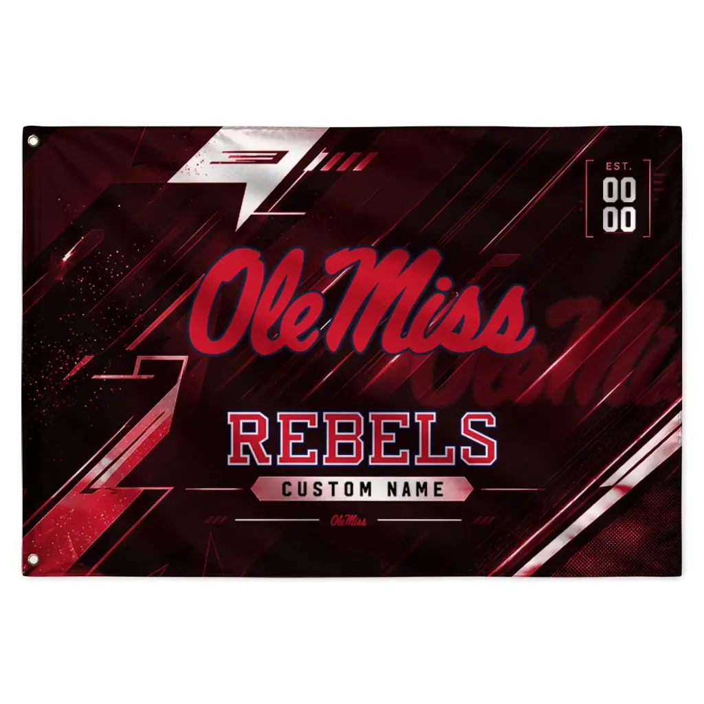 Ole Miss Rebels House Flag Customized Speed Slashes Red Best Selling Ole Miss Rebels House Flag Customized Speed Slashes Red Best Selling