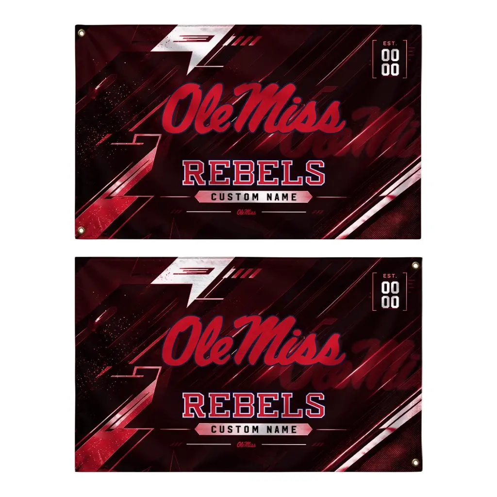 Ole Miss Rebels House Flag Customized Speed Slashes Red Fashion Forward Ole Miss Rebels House Flag Customized Speed Slashes Red Fashion Forward