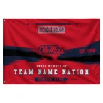 Ole Miss Rebels House Flag Personalized Brushed Streaks Red Best Selling