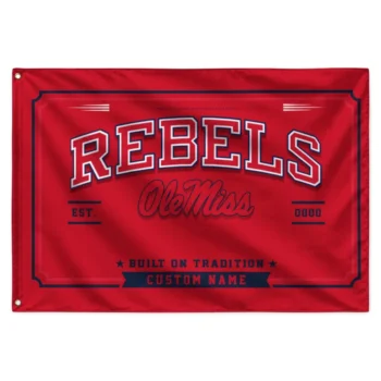 Ole Miss Rebels House Flag Personalized Ornate Border Red Best Selling