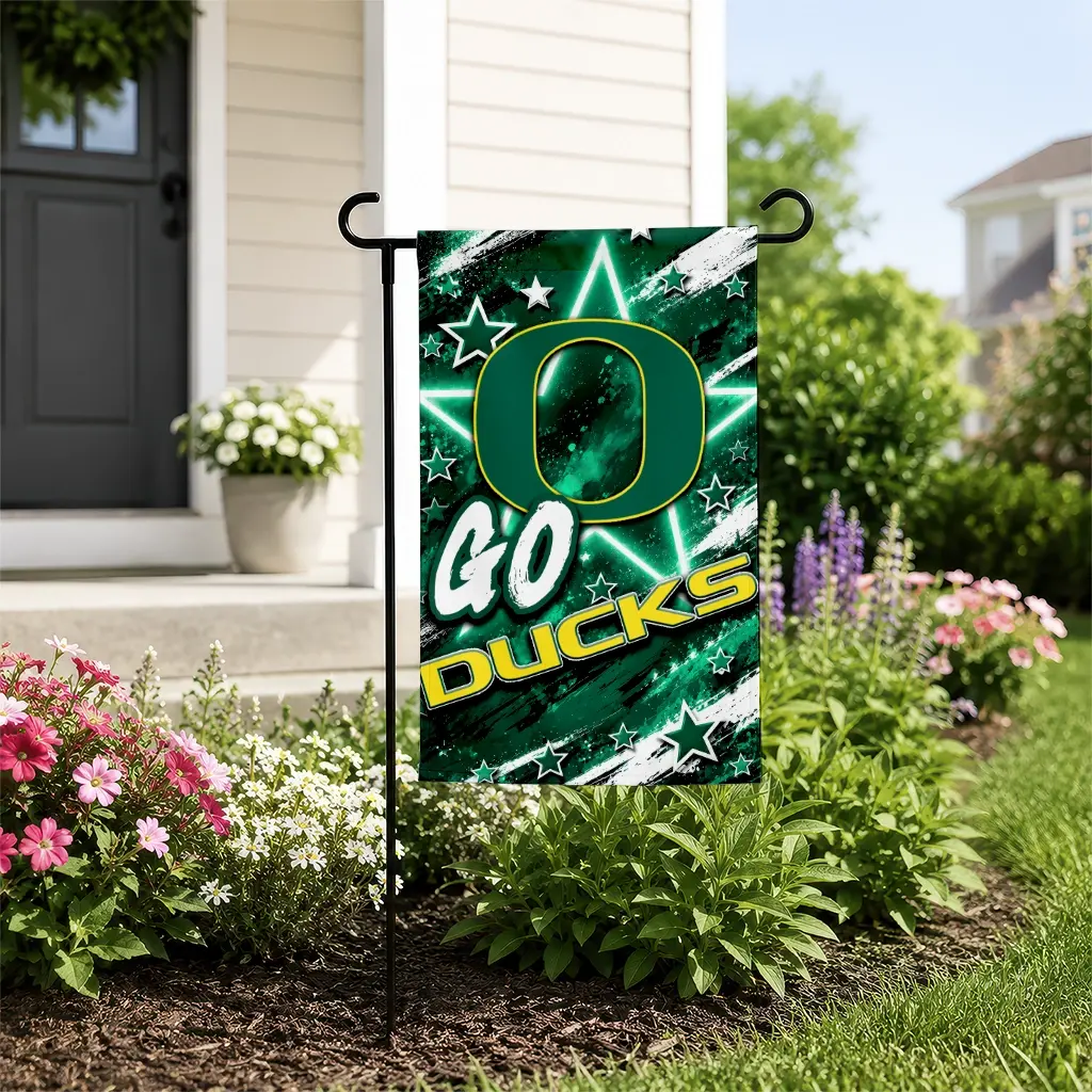 Oregon Ducks Garden Flag Custom Glowing Star Green New Arrival Oregon Ducks Garden Flag Custom Glowing Star Green New Arrival