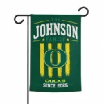 Oregon Ducks Garden Flag Customized Distressed Stripes Green Best Selling