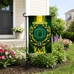 Oregon Ducks Garden Flag Customized Laurel Wreath Green Best Selling