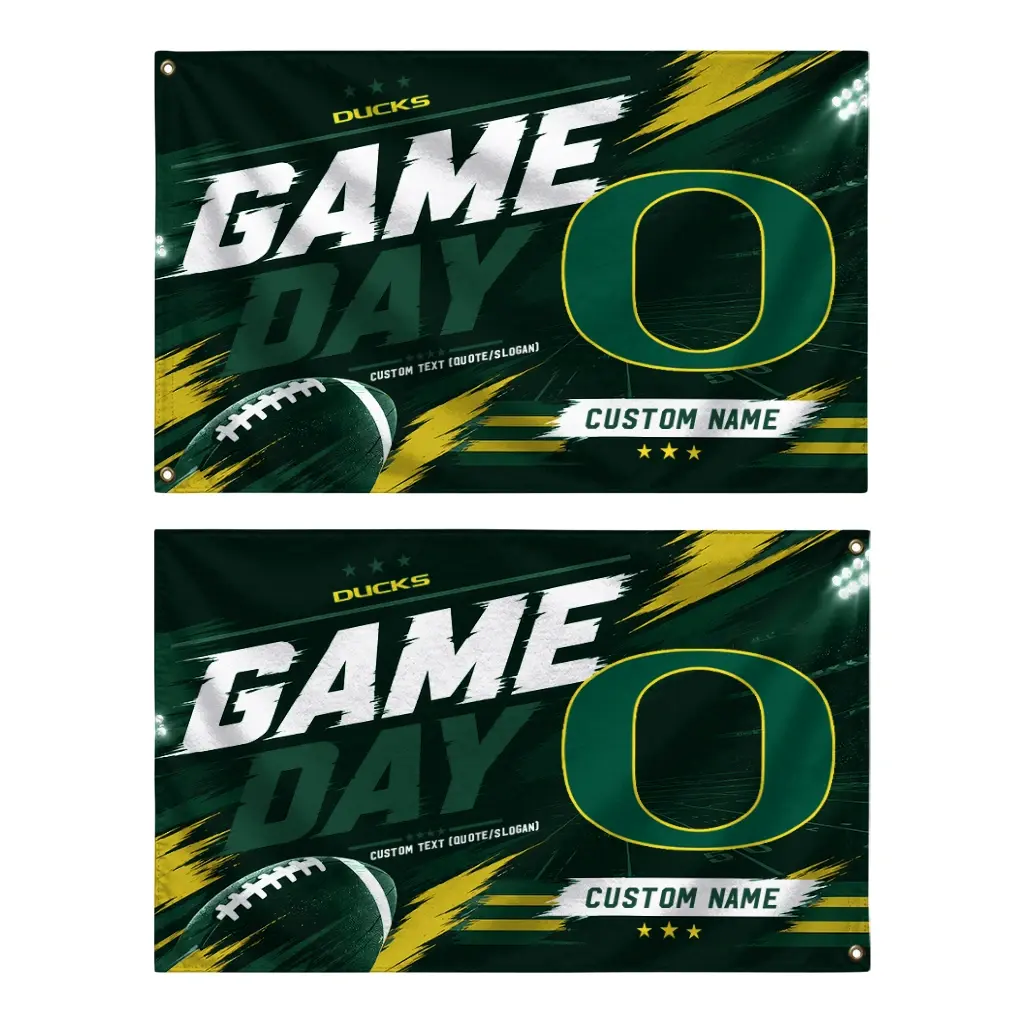 Oregon Ducks House Flag Custom Action Streaks Green Fashion Forward Oregon Ducks House Flag Custom Action Streaks Green Fashion Forward