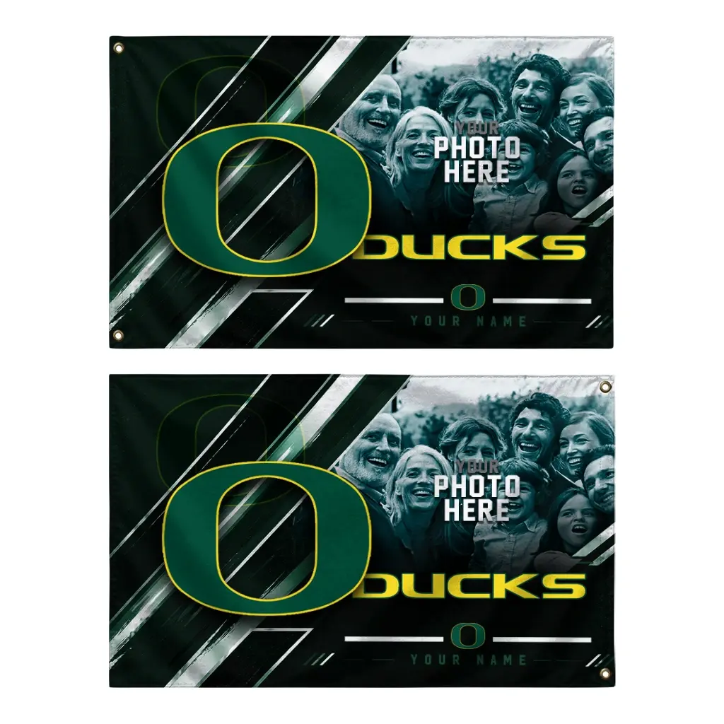 Oregon Ducks House Flag Custom Diagonal Stripes Green Fashion Forward Oregon Ducks House Flag Custom Diagonal Stripes Green Fashion Forward