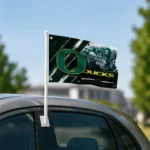 Oregon Ducks House Flag Custom Diagonal Stripes Green Best Selling