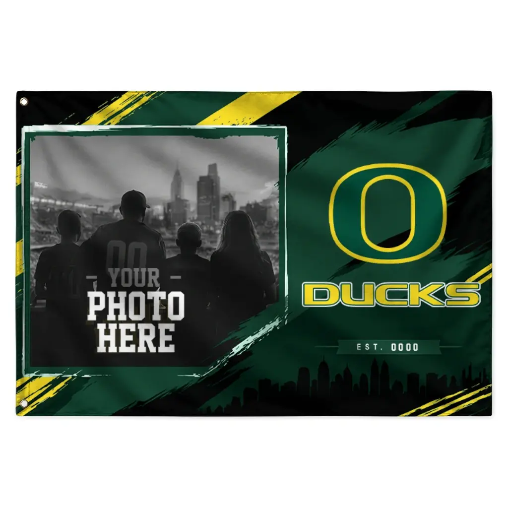 Oregon Ducks House Flag Customized Framed Photo Green Black Best Selling Oregon Ducks House Flag Customized Framed Photo Green Black Best Selling