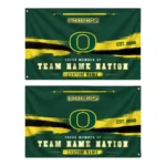 Oregon Ducks House Flag Personalized Brushed Streaks Green Best Selling
