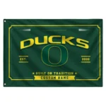Oregon Ducks House Flag Personalized Ornate Border Green Best Selling