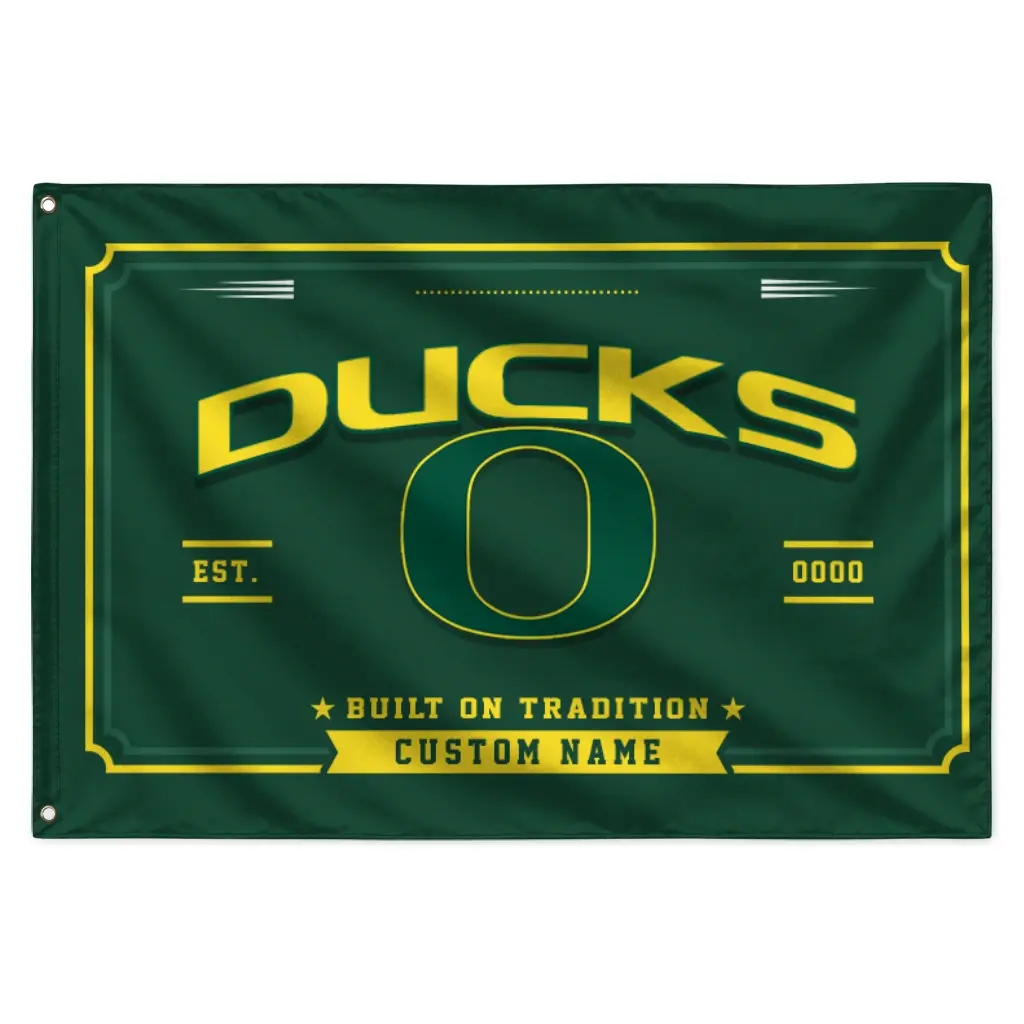 Oregon Ducks House Flag Personalized Ornate Border Green Best Selling Oregon Ducks House Flag Personalized Ornate Border Green Best Selling