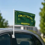 Oregon Ducks House Flag Personalized Ornate Border Green Best Selling