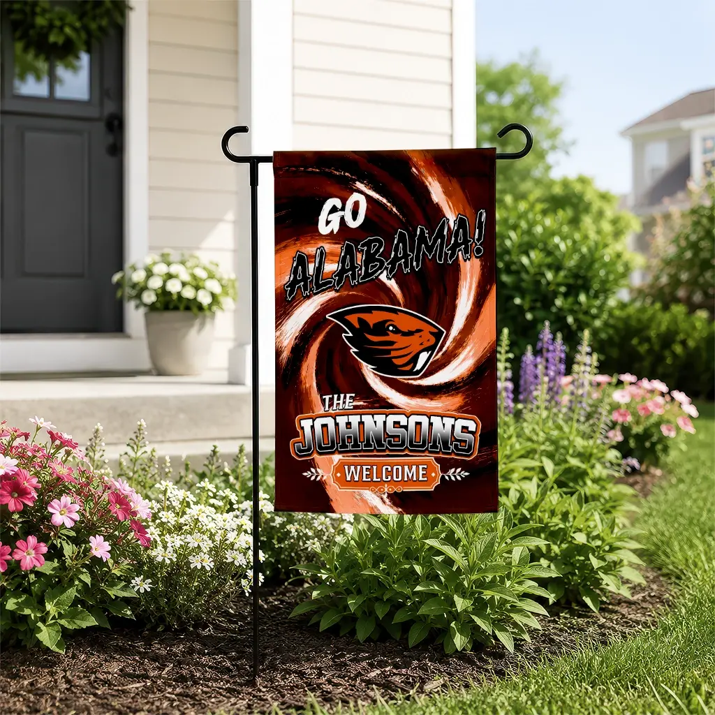 Oregon State Beavers Garden Flag Customized Swirl Vortex Orange New Arrival Oregon State Beavers Garden Flag Customized Swirl Vortex Orange New Arrival