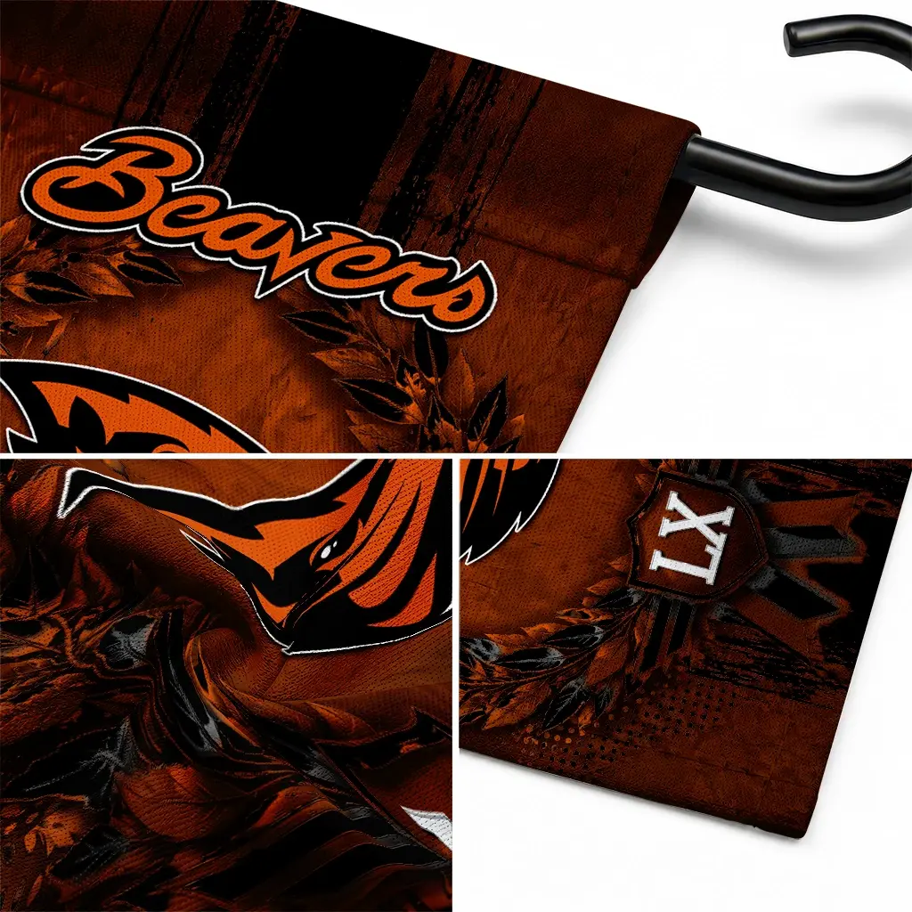 Oregon State Beavers Garden Flag Personalized Laurel Wreath Orange Latest Model Oregon State Beavers Garden Flag Personalized Laurel Wreath Orange Latest Model