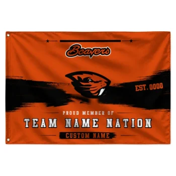 Oregon State Beavers House Flag Custom Brushed Streaks Orange Best Selling
