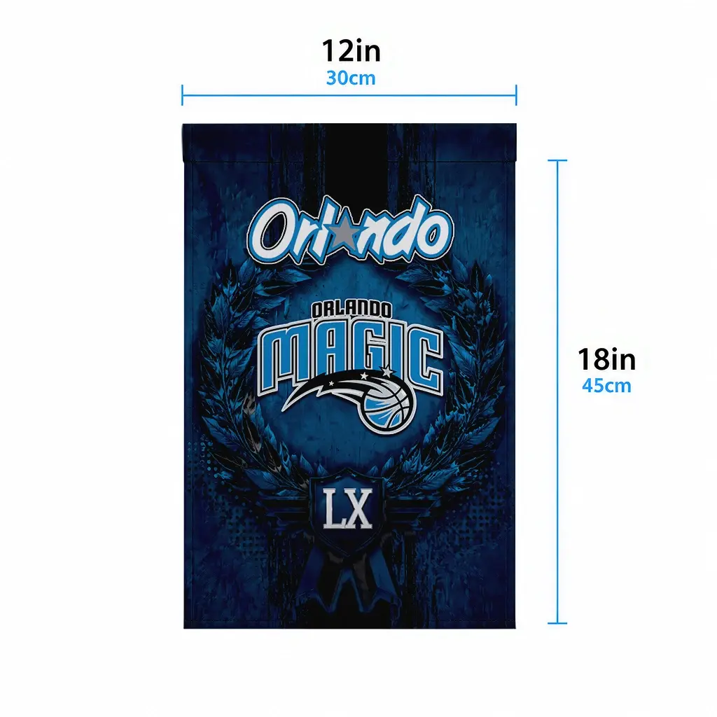 Orlando Magic Garden Flag Custom Laurel Wreath Blue High Quality Orlando Magic Garden Flag Custom Laurel Wreath Blue High Quality