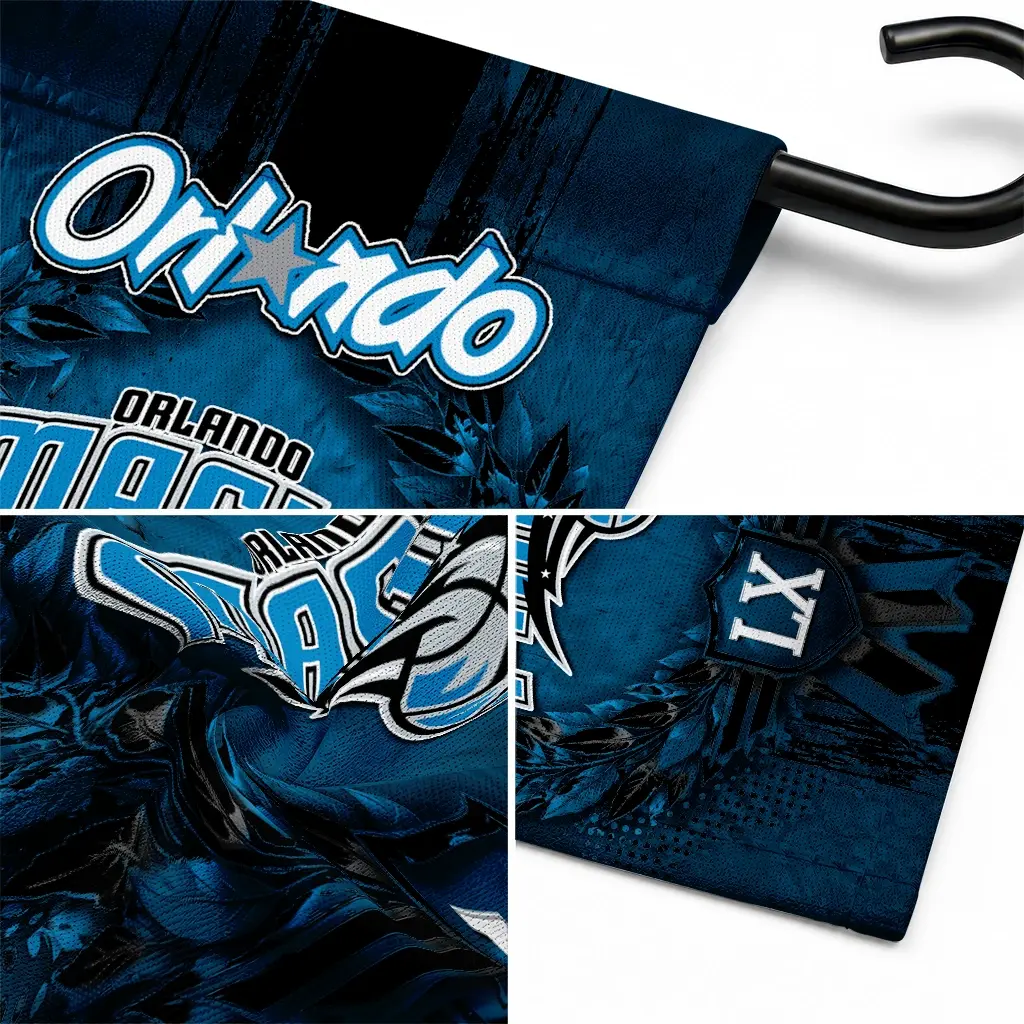 Orlando Magic Garden Flag Custom Laurel Wreath Blue Latest Model Orlando Magic Garden Flag Custom Laurel Wreath Blue Latest Model