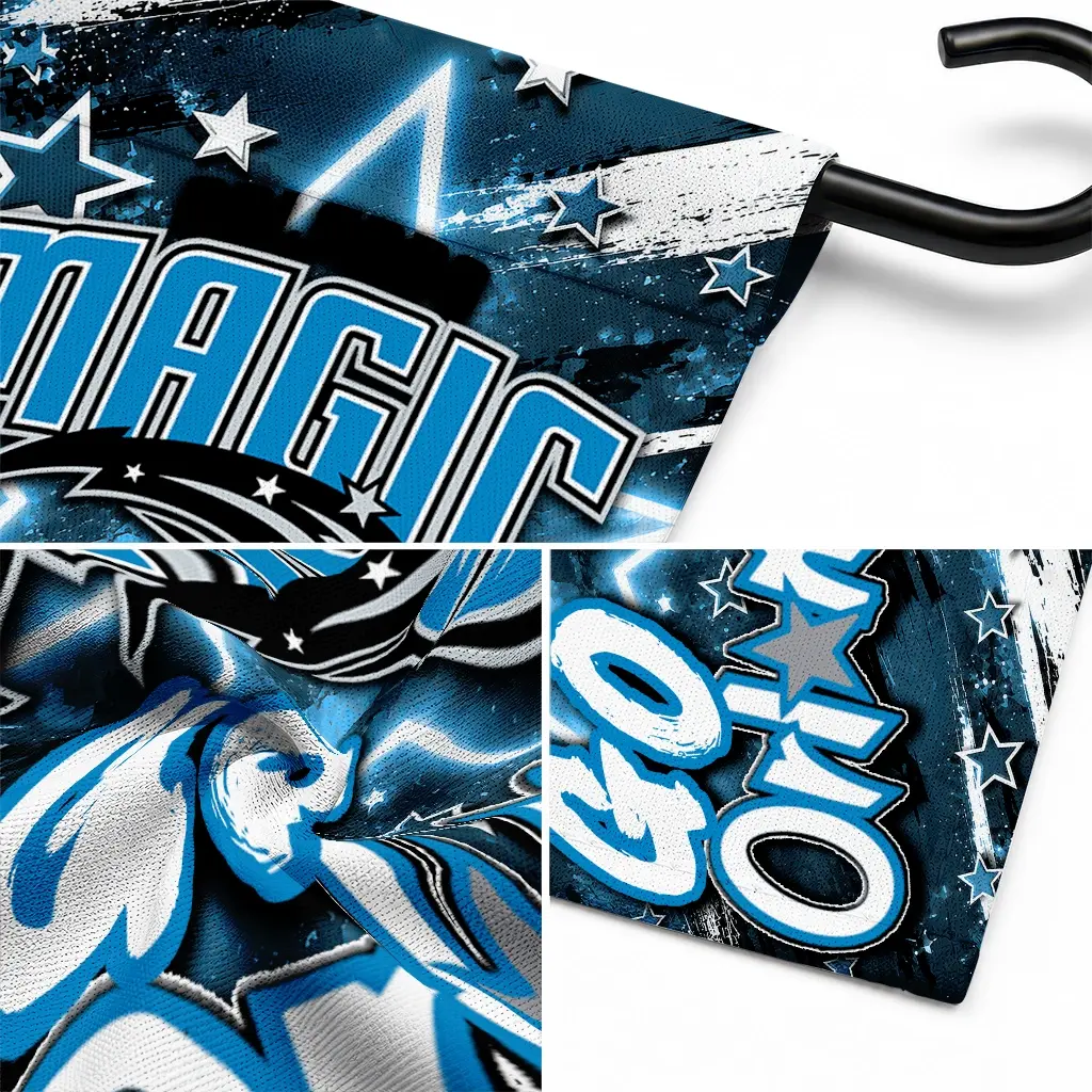 Orlando Magic Garden Flag Personalized Glowing Star Blue Latest Model Orlando Magic Garden Flag Personalized Glowing Star Blue Latest Model