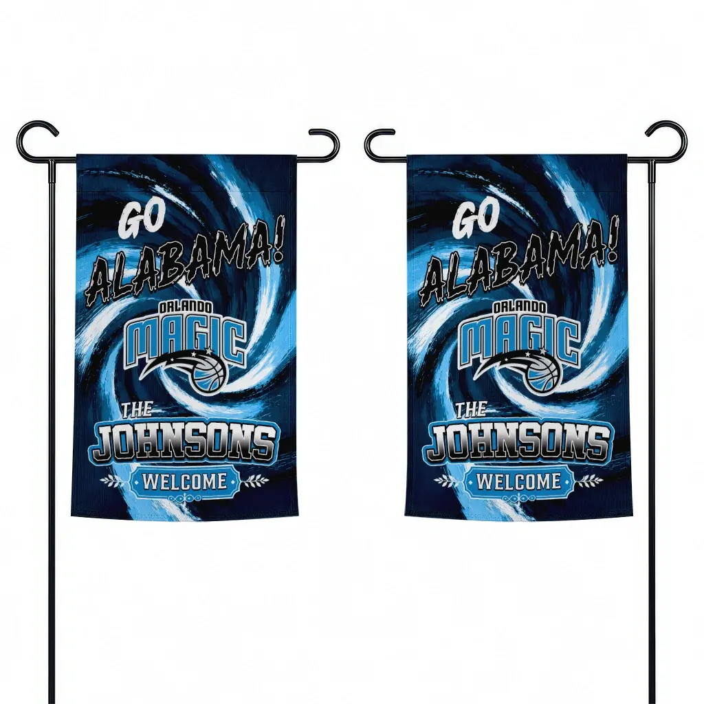 Orlando Magic Garden Flag Personalized Swirl Vortex Blue Fashion Forward Orlando Magic Garden Flag Personalized Swirl Vortex Blue Fashion Forward