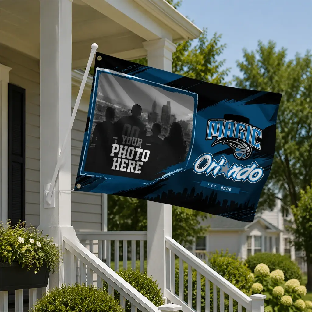 Orlando Magic House Flag Custom Framed Photo Blue Black New Arrival Orlando Magic House Flag Custom Framed Photo Blue Black New Arrival