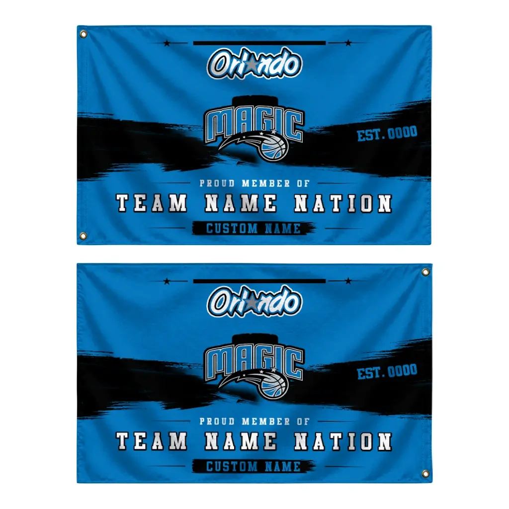 Orlando Magic House Flag Customized Brushed Streaks Blue Fashion Forward Orlando Magic House Flag Customized Brushed Streaks Blue Fashion Forward