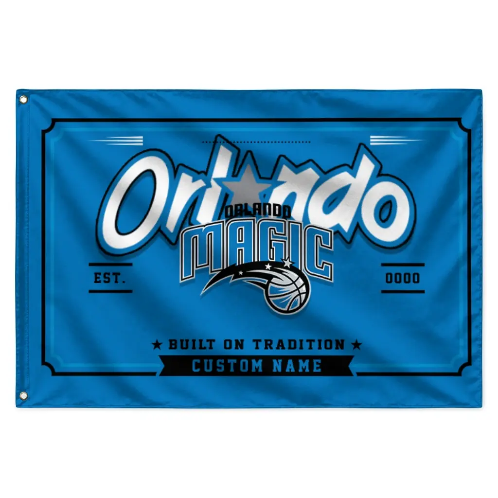 Orlando Magic House Flag Customized Ornate Border Blue Best Selling Orlando Magic House Flag Customized Ornate Border Blue Best Selling