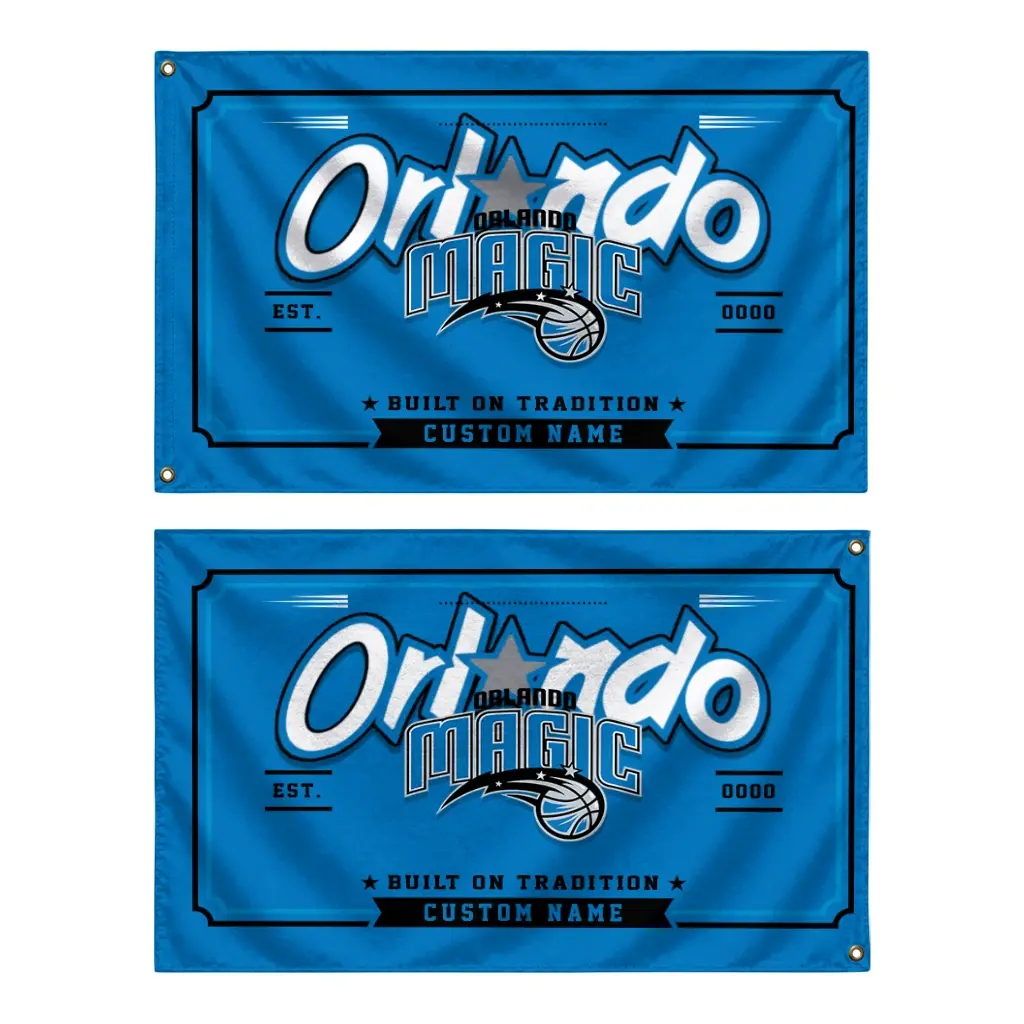 Orlando Magic House Flag Customized Ornate Border Blue Fashion Forward Orlando Magic House Flag Customized Ornate Border Blue Fashion Forward