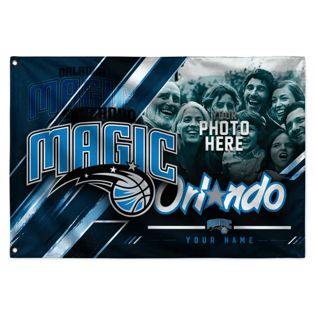 Orlando Magic House Flag Personalized Diagonal Stripes Blue Best Selling Orlando Magic House Flag Personalized Diagonal Stripes Blue Best Selling