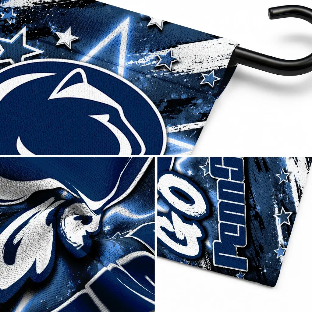 Penn State Nittany Lions Garden Flag Customized Glowing Star Blue Latest Model Penn State Nittany Lions Garden Flag Customized Glowing Star Blue Latest Model